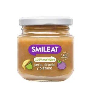 Potito pera, ciruela y plantan eco 130 gr. Smileat