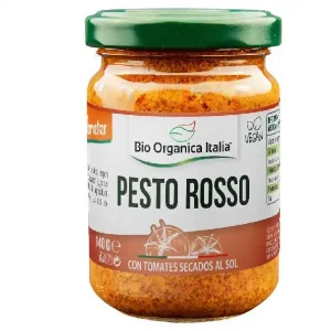 Salsa pesto rosso vegano bio organica 140 gr