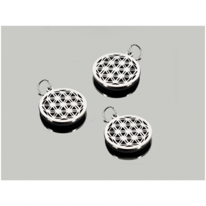 Colgante acero de shungita mandala