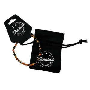 Trinidad pulsera agata negra teñida naranja 4 mm