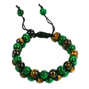 Trinidad pulsera doble Malaquita ojo trigre 8 mm