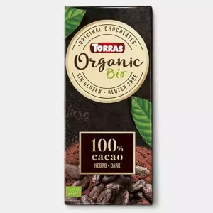 Chocolate orgánico negro 100% cacao 100gr – Torras