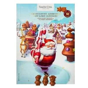 Calendario adviento figura 3d choco leche Santa