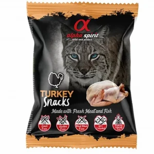 ALPHA SPIRIT SNACKS PARA GATOS CAJA 24 UNIDADES -TURKEY - DUCK - FISH