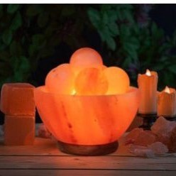 Lámpara Cuenco + 5 Bolas de Sal del Himalaya